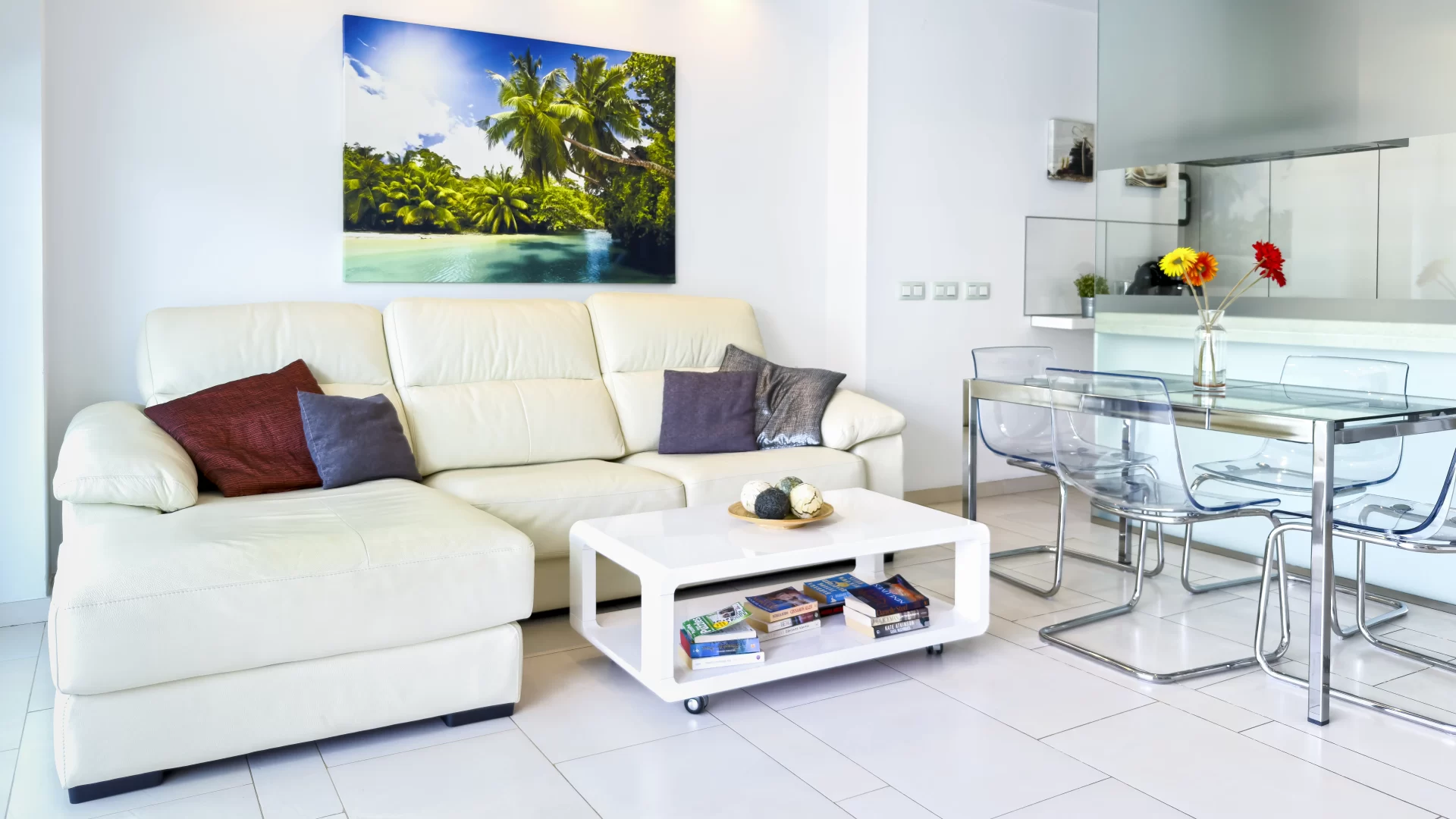 Seating area in the living room of Las Olas Apartment in Palm-Mar