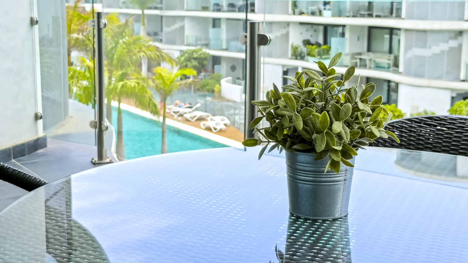 Terrace table at Las Olas Luxury apartment