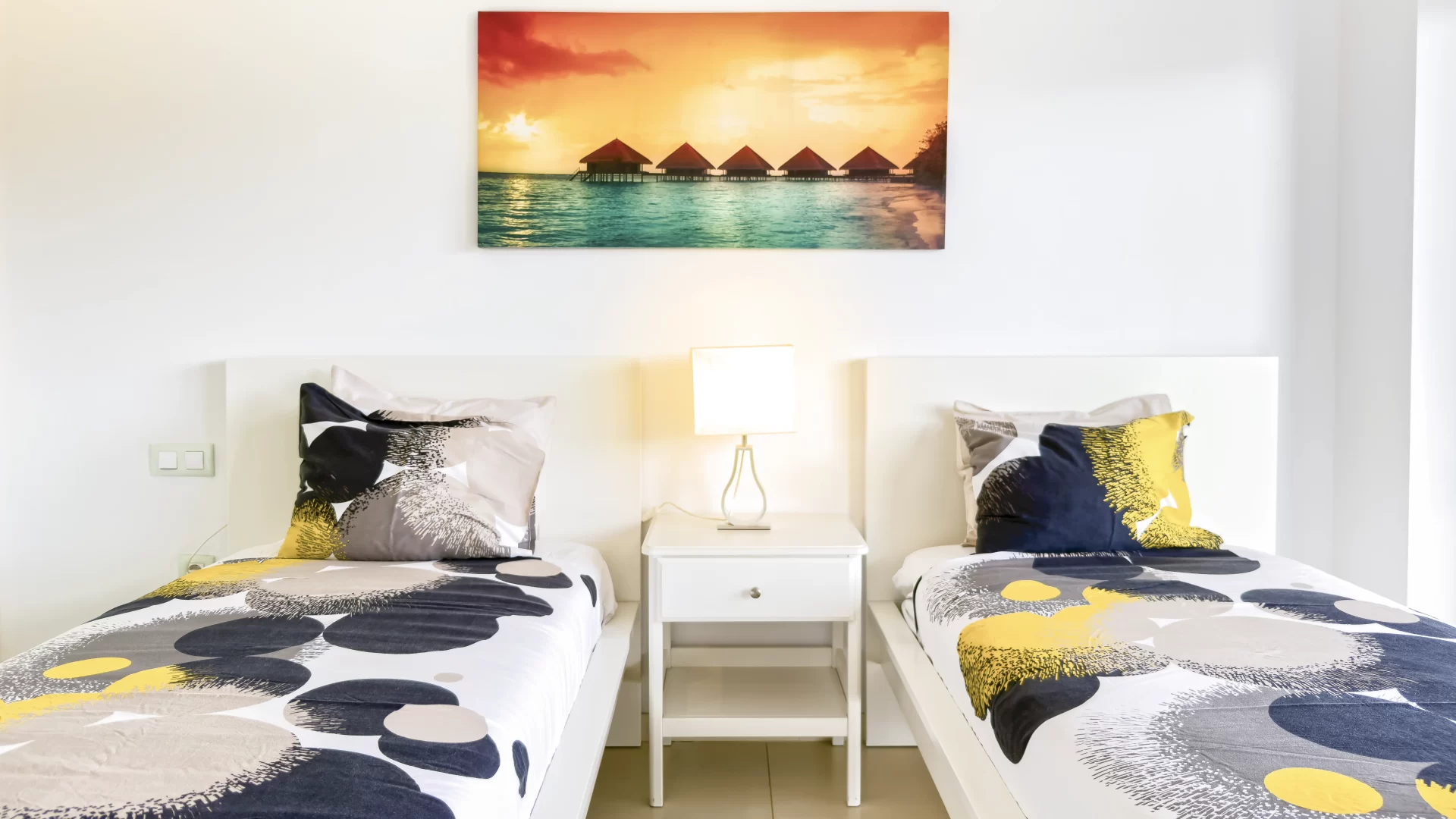 Twin bedroom at Las Olas 2 bedroom apartment in Palm-Mar