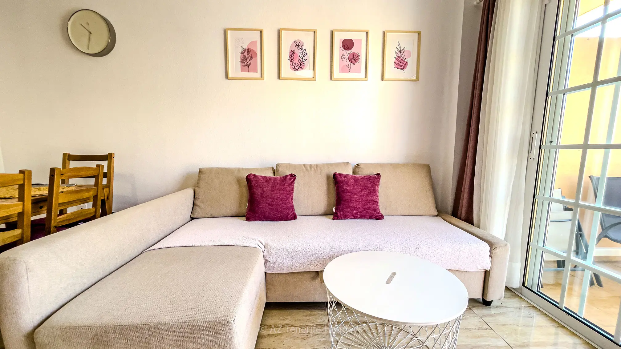 Comfy sofa with cushions at Tenerife Relax Apartment